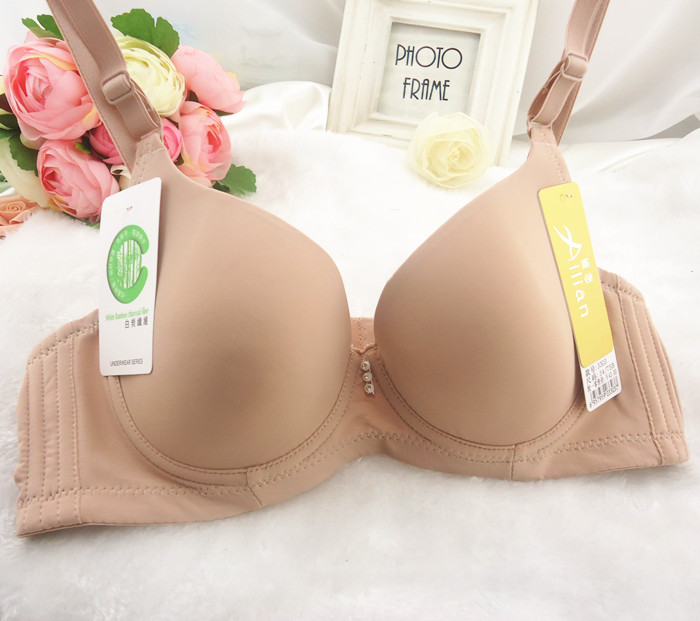 Đơn giản màu rắn ba-ngực sợi carbon trắng cotton mỏng B cup ladies bra điều chỉnh loại tập hợp các bộ sưu tập của đồ lót vú