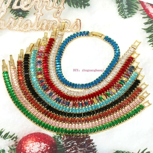 Прямоугольный браслет, изысканный ремешок для часов, золото 14 карат, микроинкрустация