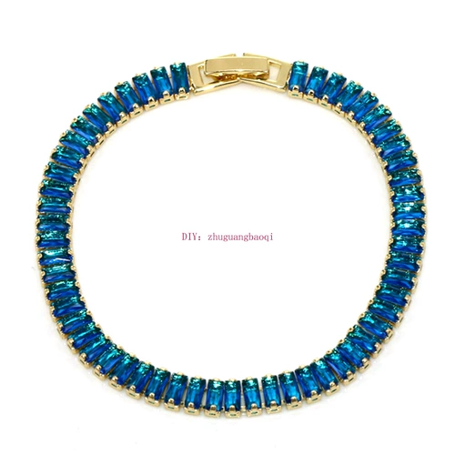 Прямоугольный браслет, изысканный ремешок для часов, золото 14 карат, микроинкрустация