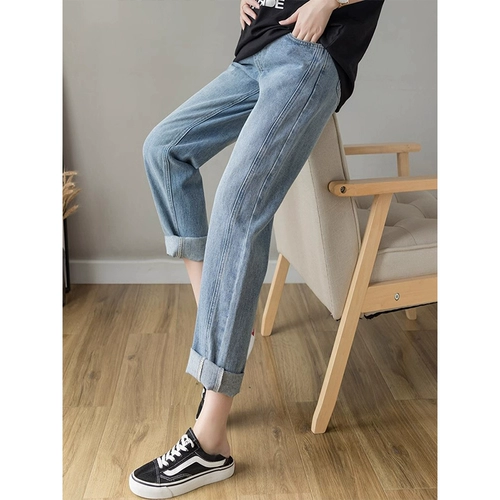 Летние тонкие штаны, джинсы для беременных, свободный прямой крой, подходит для подростков