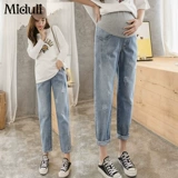 Летние тонкие штаны, джинсы для беременных, свободный прямой крой, подходит для подростков