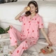 Tháng quần áo bà bầu đồ ngủ cotton điều dưỡng đồ ngủ mùa hè mỏng phần sau sinh bà mẹ tay ngắn điều dưỡng dịch vụ phù hợp - Giải trí mặc / Mum mặc