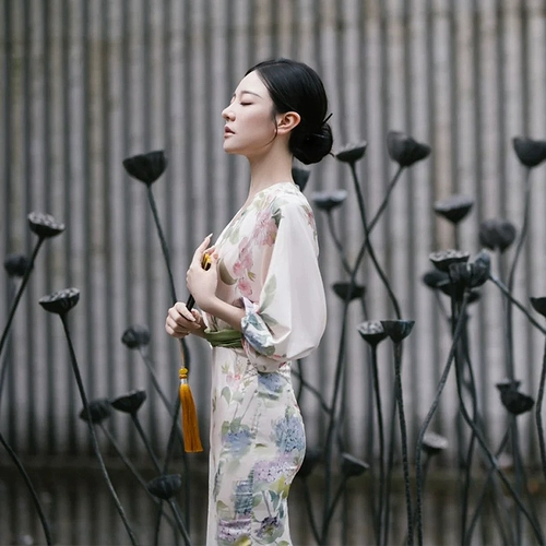 Летний банный халат для невесты, длинная юбка, китайский стиль, для подружки невесты, по фигуре