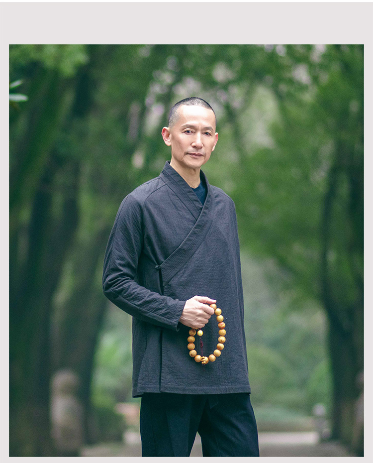 Trái tim tuyệt vời trái tim mùa xuân và mùa thu quần áo nam cải tiến ban đầu giản dị Hanfu Tang phù hợp với quần áo truyền thống quốc gia bộ đồ dân tộc