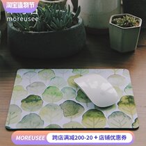 Mouse pad Wood and stone original literary and artistic hand-painted table pad thickened personality small fresh cloth Mouse pad painted non-slip