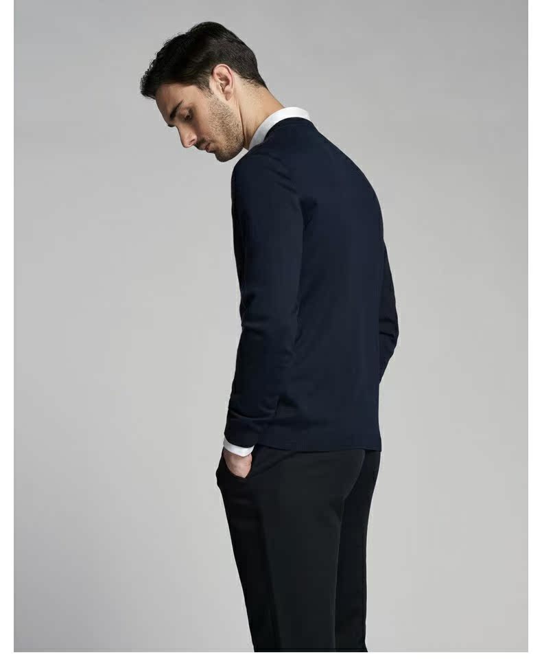 Áo len nam Jinba 2019 cho nam thời trang mới lụa sáng lấp lánh áo len cổ tròn BYEV3352 - Áo len sweater nam