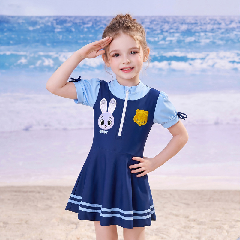Children's Swimsuit Girls One-Piece Skirt Swimsuit 2026 New Style Rabbit Police Officer Girl Baby Sun Protection Boy Swimsuit Children's Swimsuit Girls One-Piece Skirt Swimsuit 2026 New Style Rabbit Police Officer Girl Baby Sun Protection Boy Swimsuit