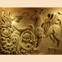  Sandstone relief Sandstone mural Exterior wall decoration relief European-style character carving Hotel clubhouse background wall angel painting