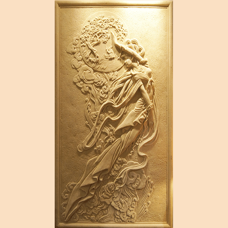 Sandstone Antique relief sandstone background wall exterior wall decoration relief tiles in European figure murals Dunhuang flying sky map