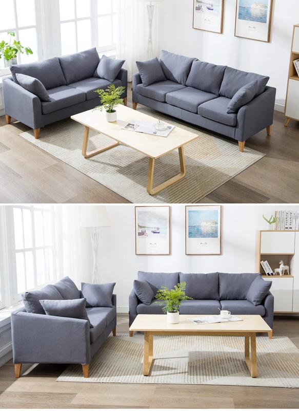 Nordic sofa vải rửa được căn hộ nhỏ bedroom apartment nhỏ gọn cho thuê cửa hàng hai đôi ba ghế sofa nhỏ - Ghế sô pha