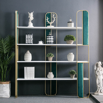 Bookshelf Nordic partition jewelry display rack light luxury bookcase metal double-sided display living room by wall storage
