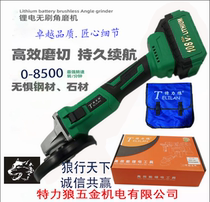 Tellil Wolf Rechargeable Angle Grinder Lithium Brushless Angle Grinder Cutting and Polishing Special Two Batteries and One Charger Integrity Management