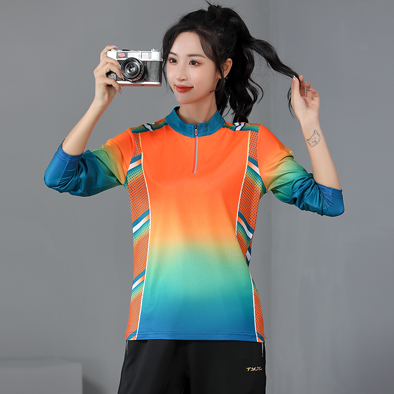 Autumn Winter Badminton Suit Women's Speed Dry Ice Silk Long Sleeve Sportswear Korean Tennis Conserve Team Conqueror