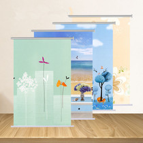Korean mural blinds roller blinds sunshade New beads heat insulation cartoon hanging painting single window toilet light transmission