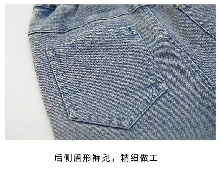 Джинсы детские 女童喇叭裤秋冬新款儿童加绒牛仔裤韩版洋气中大童时尚显瘦微喇裤