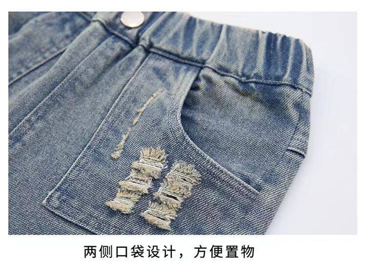 Джинсы детские 女童喇叭裤秋冬新款儿童加绒牛仔裤韩版洋气中大童时尚显瘦微喇裤