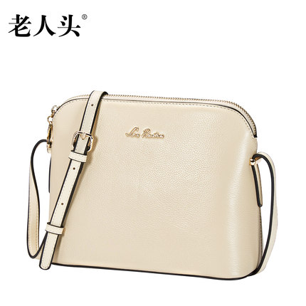 老人头包包女2017新款潮 韩版百搭斜挎贝壳包单肩简约小方包女