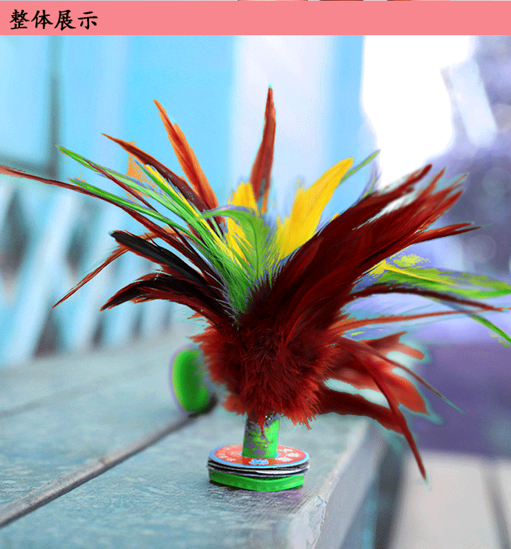 Big Condor Feathered Feather Duster Big Flower Rugby Kicking Dậu Cặp tóc Trò chơi Khóa đặc biệt Đặc biệt - Các môn thể thao cầu lông / Diabolo / dân gian cầu đá lông đen