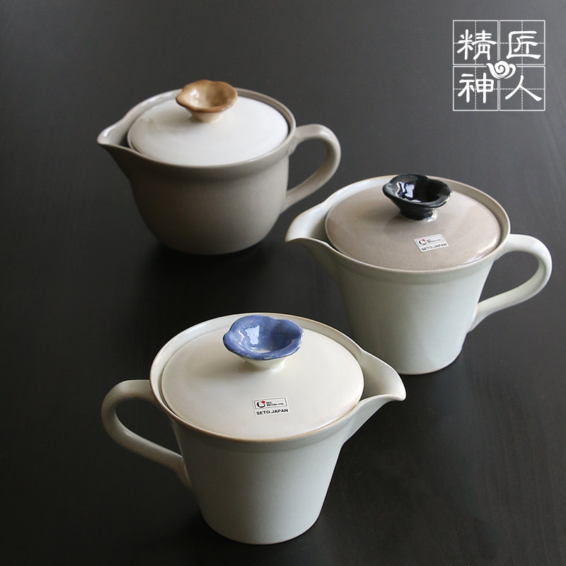 Spot Japanese import minimal ceramic flower teapot built in filter coffee pot ladies white tea set