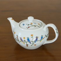 Spot Japan imported Kutani-yaki hand-painted colorful bird flower bird back hand teapot Ceramic tea pot built-in filter