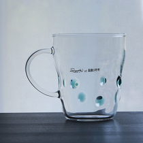 Spot imported from Japan (rain dew)handmade heat-resistant glass mug High temperature resistant heated milk cup