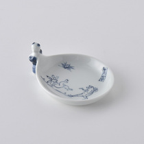 Spot Japanese imports have a field burning Alpine Temple bird and beast drama picture small dish dish rabbit frog plate Japanese tableware