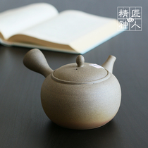 Spot Japan imported Tokoname-yaki Yuguang kiln kiln becomes horizontal hand urgent must coarse pottery side handle pot Japanese hand-pulled pot