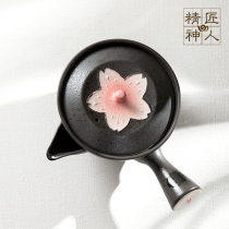 Spot Japan imported Arita-yaki Hasami-yaki powder lead Cherry blossom teapot Yokote side handle pot Ceramic tea set