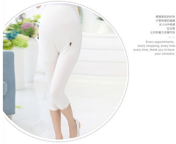 Kích thước lớn phụ nữ mang thai cắt quần mùa hè phần mỏng mặc cotton phụ nữ mang thai quần 7 điểm quần dạ dày lift phụ nữ mang thai đáy quần