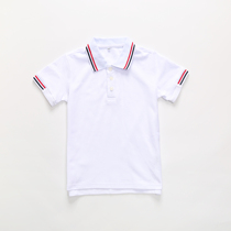 College style Primary and secondary school uniforms Garden clothes Summer clothes Childrens class clothes with suits Students white striped short-sleeved tops