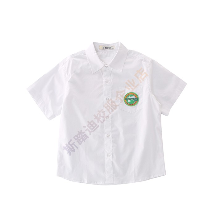 Áo sơ mi trắng cho bé trai tay ngắn cotton tuổi trung niên biểu diễn quần áo đồng phục trường tiểu học - Đồng phục trường học / tùy chỉnh thực hiện