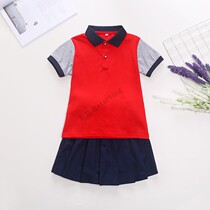 Sstepping Di Starting Kindergarten Garden Suit Summer Clothing Short Sleeve Skirt Suit Sportswear Elementary School Student Teacher Class Clothing