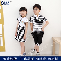 Steadie Kindergarten Garden Wear summer short sleeve T-shirt intersuit Inlenty wind pure cotton Childrens school dress girls dress