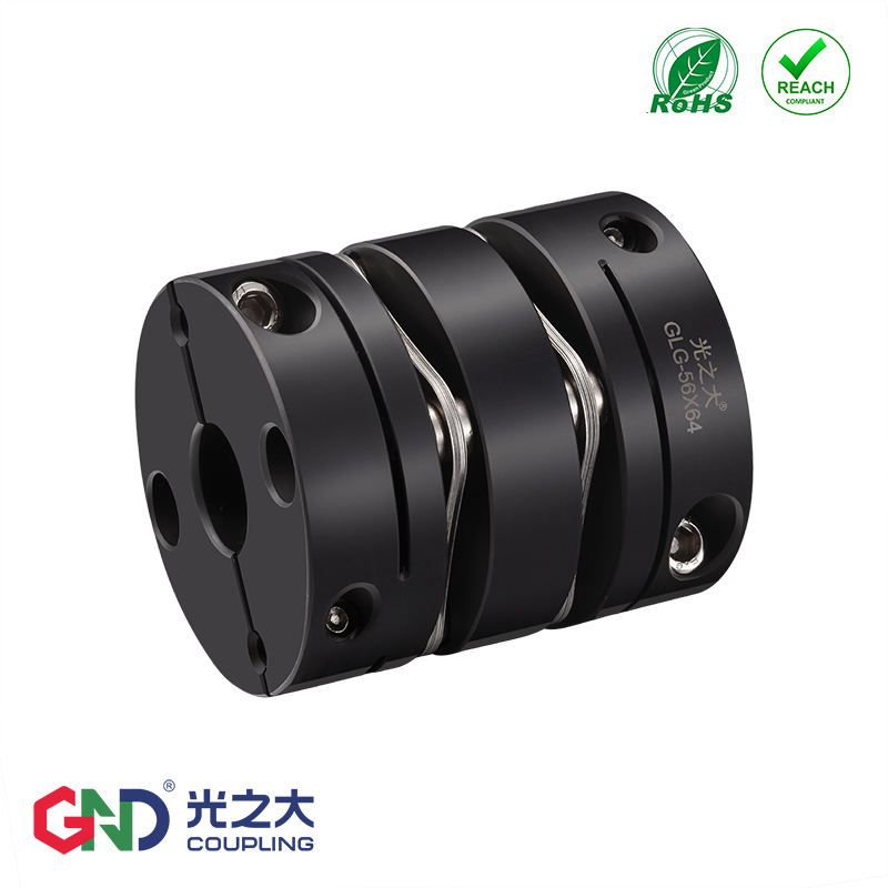 Light large GLG45 steel double diaphragm keyway coupling large torque screw servo motor elastic coupling