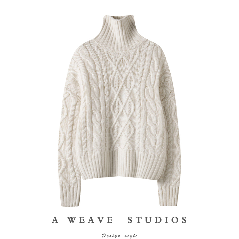 Stunning on the Body~ 2024 Spring New Striped Three-Dimensional Loose Lazy Knitted Pure Cashmere Sweater for Women