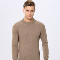 Áo len mùa đông Phoenix nam cổ tròn màu đơn giản Áo len cashmere nam 100% cashmere Áo len cashmere nguyên chất - Áo len Cashmere áo da nam cao cấp