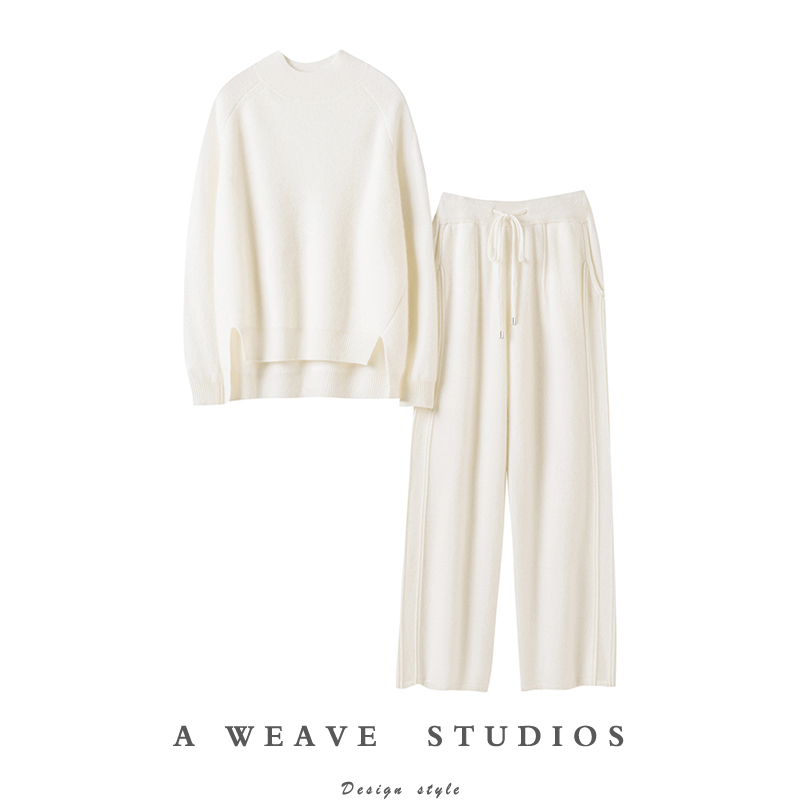I Like It When It's Just Right ~ 100% Pure Cashmere Suit with Wide-Leg Pants, Giving Off a High-End and Luxurious Vibe, Heavy Weight Suit