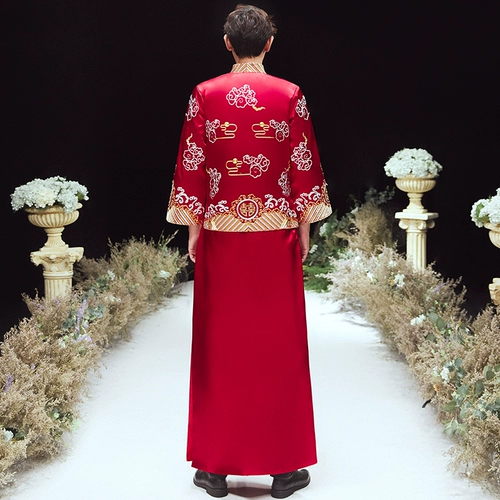 Традиционный свадебный наряд Сюхэ, вечернее платье, свадебное платье, коллекция 2022, дракон и феникс, китайский стиль, большой размер