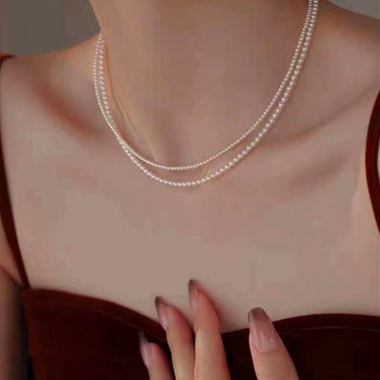 2mm Ultra-Fine Imitation Pearl Necklace for Women 2025 New Thin Clavicle Chain Gift for Girlfriend