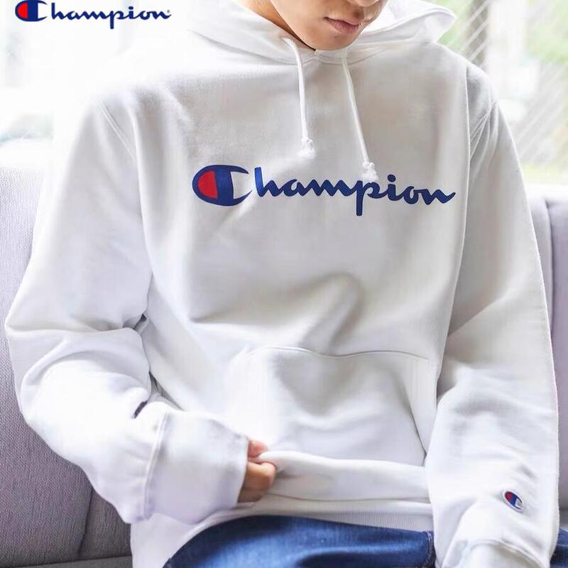 American Version of the Authentic Champion Classic Sweatshirt with Printed Fleece, Unisex Loose Pullover Cursive Hoodie, Trendy American Version of the Authentic Champion Classic Sweatshirt with Printed Fleece, Unisex Loose Pullover Cursive Hoodie, Trendy
