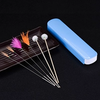 2 серебряная игла куриные перья+2 серебряных игл, 2 крана, 2 деревянные палочки гудные волосы 2