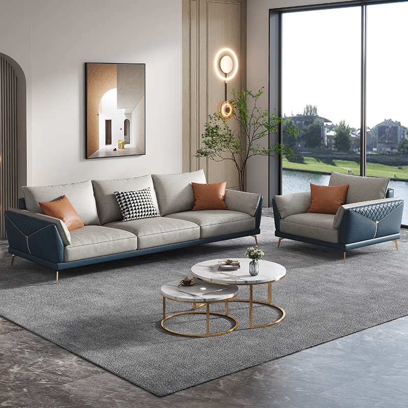Italian style minimalist fabric sofa modern minimalist small family living room combined furniture with light and luxurious technology cloth sofas