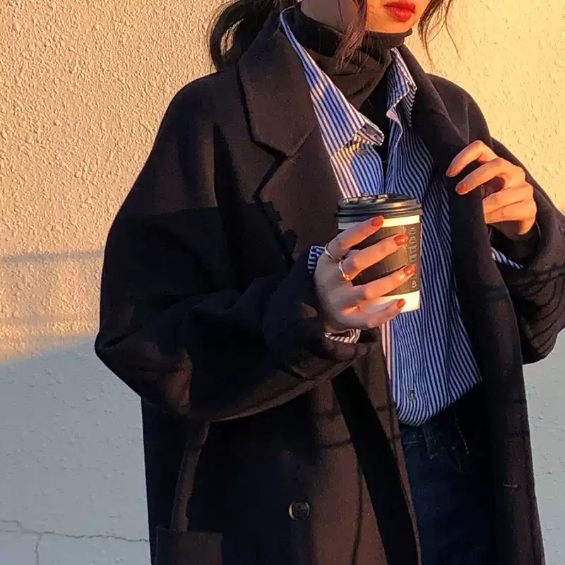 2026 New Women's Blue Striped Shirt, Women's Base Layer Shirt for Layering under a Coat, Spring and Autumn Two-Piece Top Set