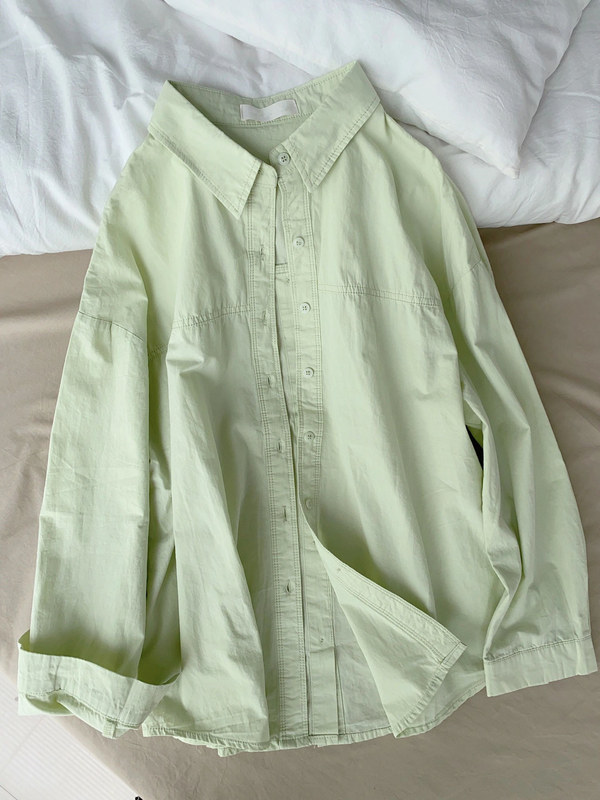 Green Lightweight Sun-Protective Long-Sleeve Shirt for Petite Women, New Summer Style, Solid Color, High-End Feel, Top Jacket for Autumn