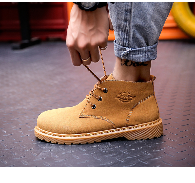 Martin ủng nam mùa đông nước Anh giản dị bốt ngắn giầy cổ cao nam