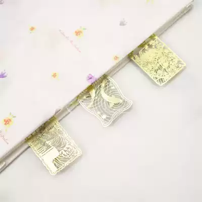 Metal fine grain brass tassel leaf vein leaf bookmark literature and art students with sycamore leaf gift custom made