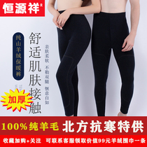 Hengyuan Xiang Middle Aged Cashmere Pants Mens Thickening Big Code Loose Winter Warm Pants Men and women Identical Wool Beating Bottom Pants