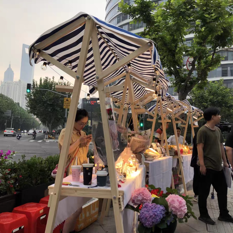 批发集市摊位木制活动棚架商场售货车小吃花车折叠夜市摆摊市集展-阿里巴巴