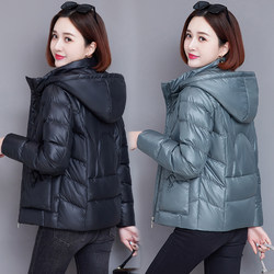 Down cotton coat women's jacket winter 2023 new shiny disposable cotton coat mother's small cotton jacket short style small person