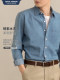 2025 Autumn New Pure Cotton Single Pocket Denim Vintage Shirt Men's Long Sleeve Shirt Jacket Youth Casual Student
